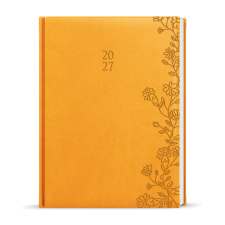 Denní diář - Adam - Vivella s ražbou - B6 - okrová - Květy