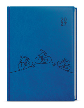 Týdenní diář - Oskar - Vivella s ražbou - A5 - jasně modrá - Kolo