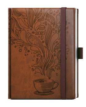 Týdenní diář - Prokop - Vivella extra - B6 - hnědá - Káva