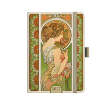 Týdenní diář A5 - Alfons Mucha 2027 - Zelený